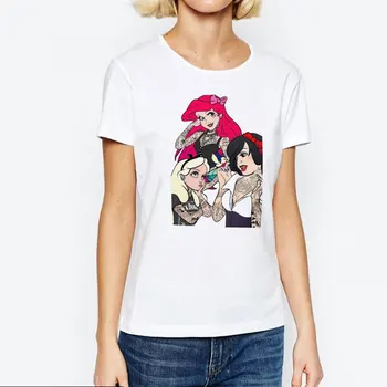 Sommeren Ropa Mujer 2019 Harajuku-Shirt Sjove Æstetiske Mode Prinsesse T-Shirt Streetwear Tumblr Tshirt Kvinder Animal Print T-Shirt
