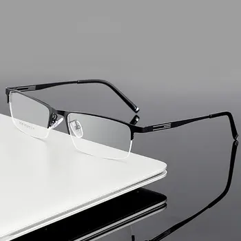 Nye Ankomst Titanium Legering Frame Briller Browline Halvdelen Rim Ramme Mænd Business Stil med Foråret Hængsler