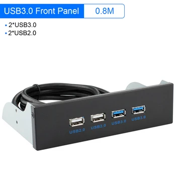 Dual USB 3.0 2.0 3.5 mm Audio 6 Ports HUB HD-Lyd af Metal Optiske drev Udvidelse Front Panel