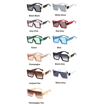 Trendy Overdimensionerede Square Solbriller Kvinder Mode Grøn Sol Briller, Fladskærms Øverste Stykke Mænd Nuancer Personlity Plast Briller