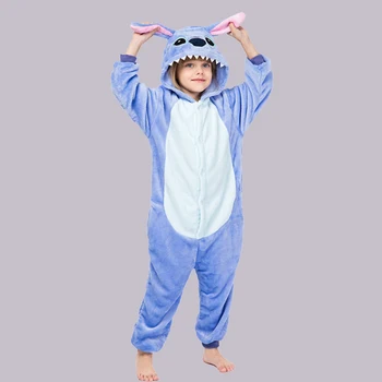 Kigurumi Sy Pyjamas Dyr Panda Cosplay Pyjamas Vinter Efterår Pyjama Pige Dreng Fashion Flannel Unicorn Nattøj 4-12 År
