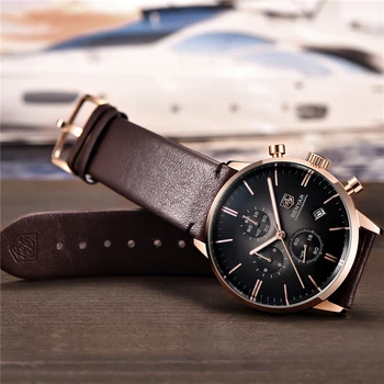Kvarts mænds ure BENYAR top mærke luksus business-ur-mænd mode sport Læder armbåndsur chronograph Relogio Masculino
