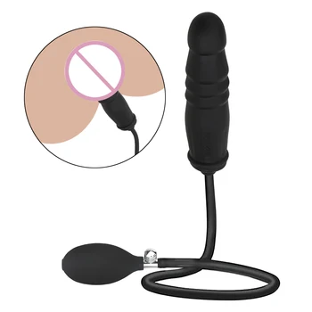 Oppustelig Anal Dildo-Plug Udvidelse Butt Plug Med Pumpe Voksen Produkter Silikone sexlegetøj til Kvinder, Mænd Anal Dilator Massageapparat