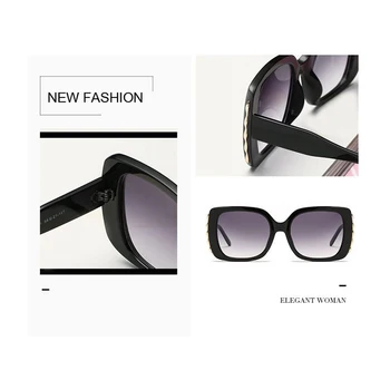 Fashion Square Frame Solbriller Kvinder Luksus Brand Designer Vintage Blue Sun Briller Kvindelige Vintage Nuancer Oculos