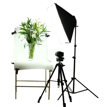 Foto studio-lejlighed 50*70cm Softbox 100-240V Belysning Box E27 4-Lampe-Holderen Blød Boks med 2m Lys Stå fotografering Kit