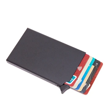 Bycobecy Smart Card Wallet Tynd ID-Kort Sag RFID Anti-tyveri Unisex Automatisk Solid Metal Slank Bank Kreditkort Holder