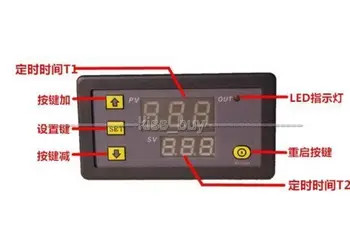 Dc 12V Digital led display tid relæmodul timer / delay / cycle / dækker Modul 0-999 timer/minutter/sekunder
