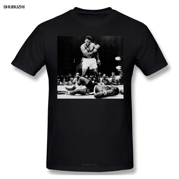 Mænd, Bomuld Tee T-Shirt Med Grafisk Plus Size Toppe Brev Print Muhammad Ali Slår Sonny Liston Grafisk Overdimensioneret