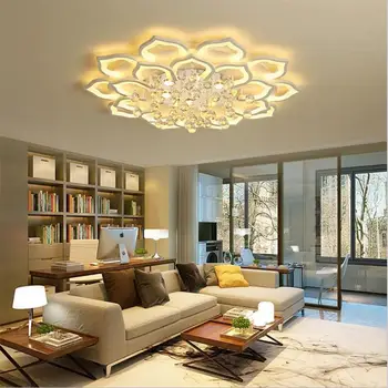 Hvid Akryl Moderne Lysekrone Lys Til stuen Soveværelse fjernbetjening Led indendørs Lampe Hjem dæmpbar Belysning de