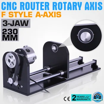CNC Router Roterende Akse Med 80mm F-Style A-Akse 230mm Spor, der anvendes i Co2-Laser Gravering