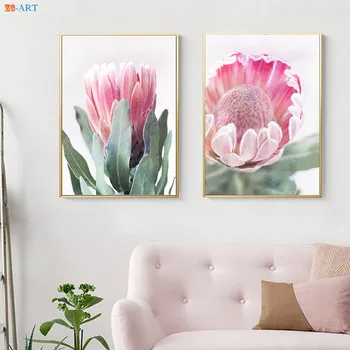 Australske Protea Native Blomst Plakater og Prints Botaniske Lærred Maleri Store Væg Malerier på Væggen i Hjemmet Indretning