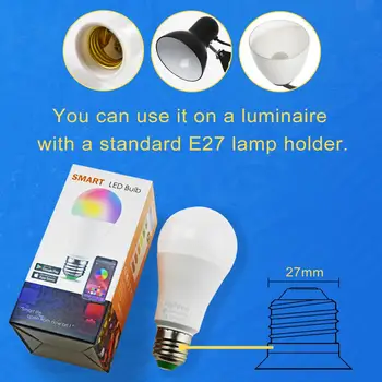 Trådløs Bluetooth 4.0 Smart Pære LED Magic RGBW Hjem Belysning Lampen E27 10W Farve Ændre Dæmpbar AC85-265V Anvende til IOS Android