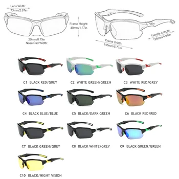 FUQIAN 2020 Sports Mænd og solbriller Mode Uindfattede Platic Polariserede Solbriller Til mænd Mode Udendørs Sport Nuancer Goggle