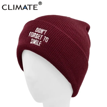 KLIMA-Mænd Kvinder-Beanie Hue Smil Vinter Hat for Mænd Varm Beanie Huer Vinteren for Mennesket Herre Beanie Logo Passer Hat