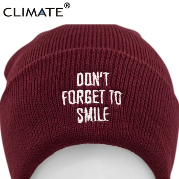 KLIMA-Mænd Kvinder-Beanie Hue Smil Vinter Hat for Mænd Varm Beanie Huer Vinteren for Mennesket Herre Beanie Logo Passer Hat