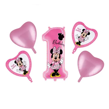 Disney Mickey Mouse Balloner Fødselsdag Minnie Mouse Party Dekorationer Børn Happy Birthday Aluminium Folie Brev Ballon Sæt
