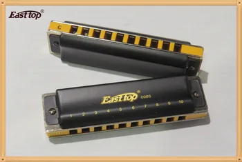 EASTTOP professionel harmonica T008S blues harpe 12keys sat musik,metal -, rør musik, sort