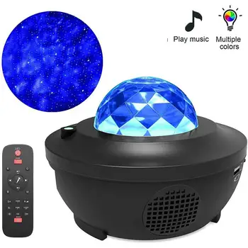 USB Bluetooth-Musik Lille Højttaler Part Farverige stjernehimmel Projektor Lampe Soveværelse Romantisk LED Nat Lys