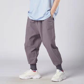 Mænd ' s harem bukser Japansk casual bomuld og linned bukser til Mænd jogging bukser Kinesisk stil løse bukser
