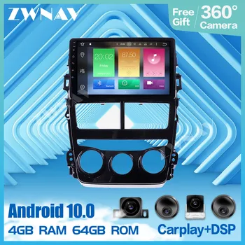 360 Kamera 9 Tommer 4+64 Android 10.0 Car Multimedia afspiller Til Toyota Yaris Vios 2017 - 2020 radio audio stereo GPS Navi-hovedenheden
