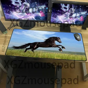 XGZ Dyr Hest Græsarealer Natur Brugerdefinerede Stor Gaming Mouse Pad Black Lås Kant Computer Bord Mat Hastighed Gummi, Non-slip Xxl