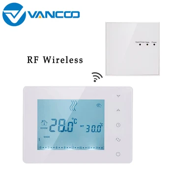 VANCOO Trådløse RF Termostat væghængte gaskedel Varme Programmerbar Termostat Temperatur Controller Batterier Drevet