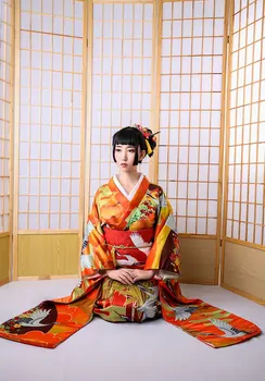 Luksus Japansk Kimono Yukata Med Obi Af Høj Kvalitet, Klassisk Yukata Trykt Japan Stil Dame, Formel Aften Kjole Cosplay Kostume
