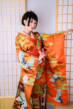Luksus Japansk Kimono Yukata Med Obi Af Høj Kvalitet, Klassisk Yukata Trykt Japan Stil Dame, Formel Aften Kjole Cosplay Kostume