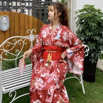 Kvinder Japansk Traditionel Dragt Kvindelige Blomst Japansk Kimono Kjole til Fase Cosplay Damer Yukata Kostume Kimono Feminino