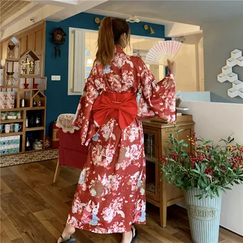 Kvinder Japansk Traditionel Dragt Kvindelige Blomst Japansk Kimono Kjole til Fase Cosplay Damer Yukata Kostume Kimono Feminino