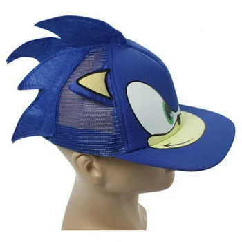 Hot Anime Sonic Cosplay The Hedgehog Tegnefilm Unge Justerbar Hip Pop Hat Cap Blå Til Drenge Sonic Hot Sælgende part gaver Legetøj