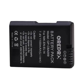 1100mAh EN-EL14 DA-EL14A ENEL14 Li-ion Batteri til Nikon EN EL14 EL14A P7800 P7700 P7000 D5600 D5300 D5200 D3500