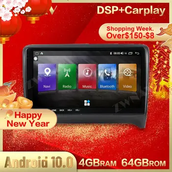DSP Carplay Android 10.0 Bil DVD-afspiller enheden Mms Til AUDI TT 2008 2009-GPS-Navigation Auto audio radio stereo IPS head unit