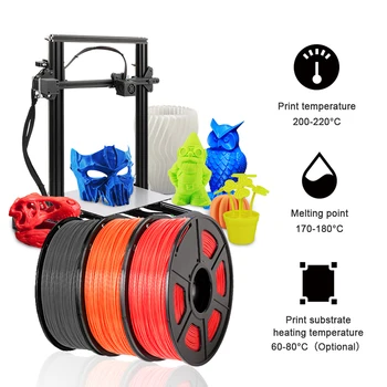 PETG 3D-Filament 1.75 mm 1 KG 2.2 lb PETG 3D-Printer Filament-Dimensionel Nøjagtighed +/- 0.02 mm Klarhed PETG Filament
