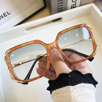 Høj Kvalitet Overdimensionerede Solbriller Kvinder Brand Designer Oprindelige Orange Sol briller til Mænd Trendy Pladsen Nuancer Briller UV400
