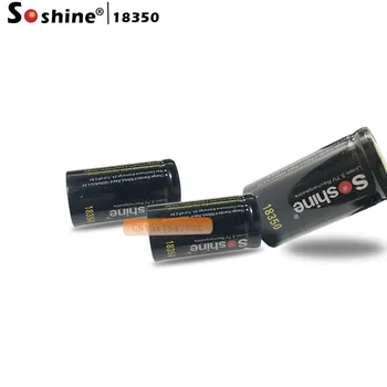 2STK Soshine 18350 batteri 1000 mah 3,7 V Li-ion Genopladeligt Batteri med et batteri beskyttende opbevaringsboks