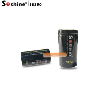 2STK Soshine 18350 batteri 1000 mah 3,7 V Li-ion Genopladeligt Batteri med et batteri beskyttende opbevaringsboks