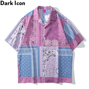Mørke-Ikonet Pink Tørklæde Polo Shirt Mænd Sommeren Turn-down Krave Hawaii-Skjorter Mænd, Mandlige Top
