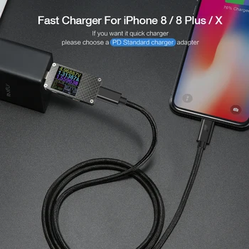 RAXFLY PD Hurtig Opladning Kabel Type C Til Belysning Kabel til iPhone 11 Pro X XS 8 XR Cabo PD USB-C Opladning Data Kabel til Macbook