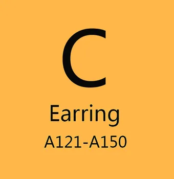 A121-A150 Mærke C Klassiske legering øreringe med guld-belagte label og zircon mikro-indlagt pin Europæiske ogen og Amerikanske mode