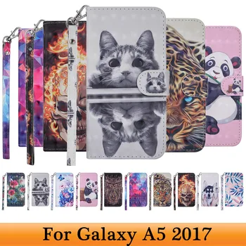 Læder taske Til Samsung Galaxy A5 2017 SM A520 A520F Flip Wallet Book Case Cover Til Samsung A5 2017 Tilfælde Galaxy A5 2017 Hoesje