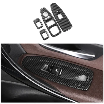 Til BMW 1 3 4-Serien 3GT F20 F30 F31 F32 F34 F36 vinduesglas Lift-Knappen Dekoration ABS-Carbon-Fiber-Panel Dekoration