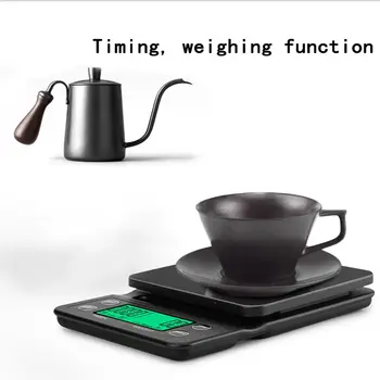 3kg/0,1 g 5 kg/0,1 g Drypper Kaffe Skala Med Timeren Elektronisk Digital køkkenvægt Høj Præcision LCD-Elektroniske Vægte