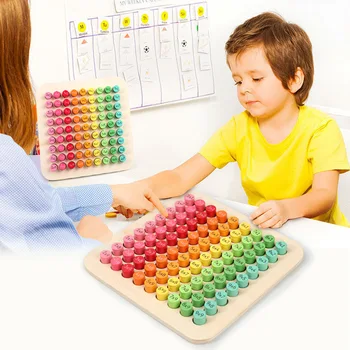9x9 Multiplikation Tabel Matematik Legetøj Baby Læring Uddannelse Træ-Legetøj Montessori Puslespil Tidlig Intelligens Barn Toy Gaver