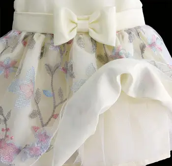 Hetiso Nyfødte Baby Piger Dress for 1 År Fødselsdag Broderet Tutu Spædbarn Barn Blomst Kjoler 0-4 År Tøj