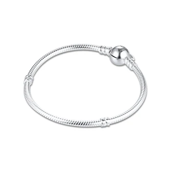 Øjeblikke Freehand Hjerte Clasp Slange Kæde Armbånd af 925 Sølv Armbånd Til DIY Kvinde Fashion Armbånd Til smykkefremstilling