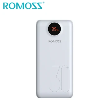 ROMOSS SW30+ Power Bank 30000mAh Understøtter USB Type-C 18W PD / QC3.0 To-vejs Hurtig Opladning Eksterne Batteri Backup Powerbank