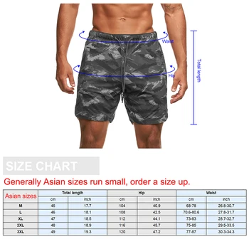 Sommeren Mænd Shorts med Håndklæde Loop Camouflage Elastisk Talje Træning Kører Fitnesscenter Casual Fashion Kort