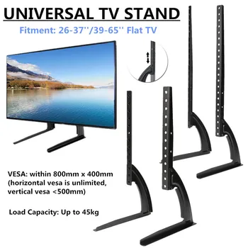 LEORY Højde Justerbar Stabil Stå Base Universal bordplade TV-Stativ Ben for de Fleste LED LCD Plasma Fladskærms TV 26-65