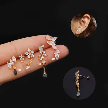 1Piece koreanske Piercing Stud Øreringe til Kvinder 2021 Tendens Smykker Diameter 0,8 mm Farve Dråbe Vand Romantiske Øreringe Gave til pige